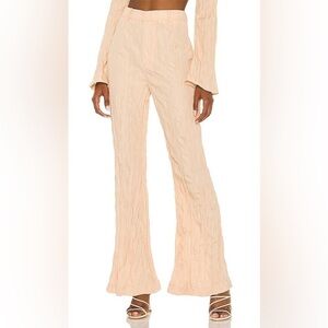 Song of Style Women's Simone Pants Beige Size S Crinkle Trousers Business Casual